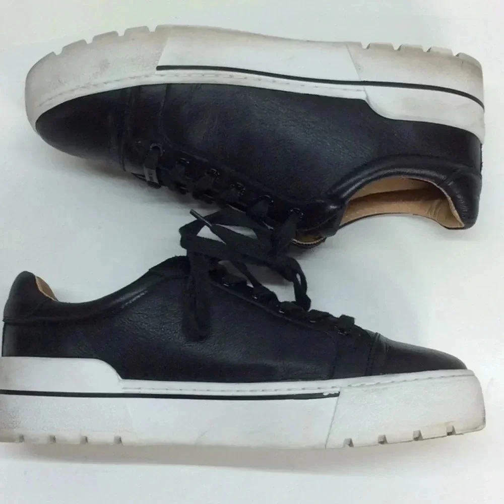J/Slides Black Leather Sneakers - Picture 8 of 12